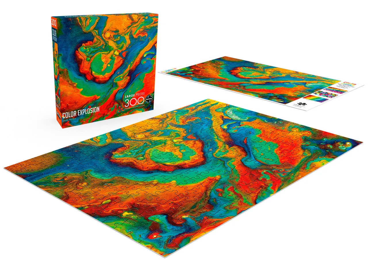 Buffalo Games Color Explosion Swirl Patina puslespil 300 store brikker