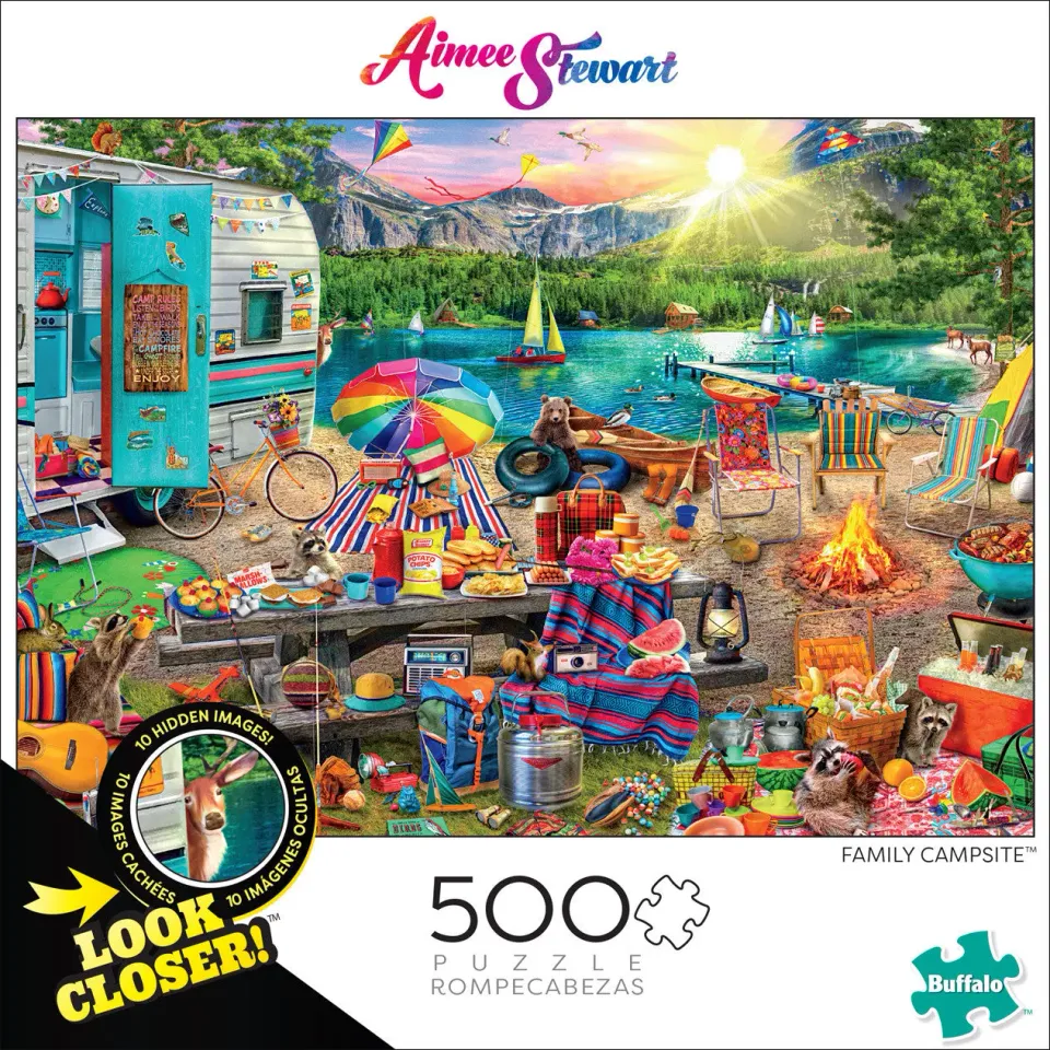 Buffalo Games Look Closer Family Campsite puslespil 500 brikker camping