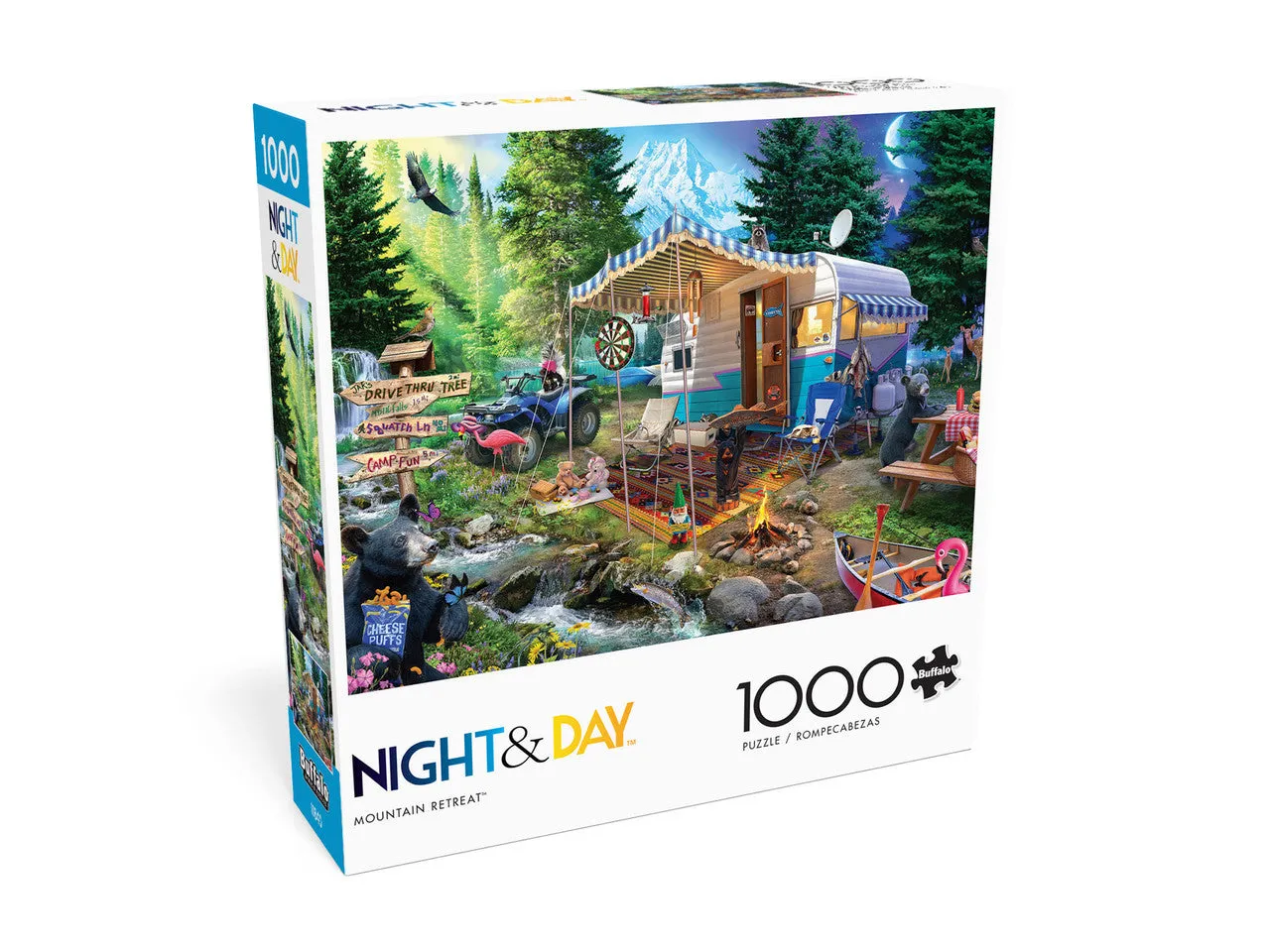 Buffalo Games Night & Day Mountain Retreat puslespil 1000 brikker dag-nat