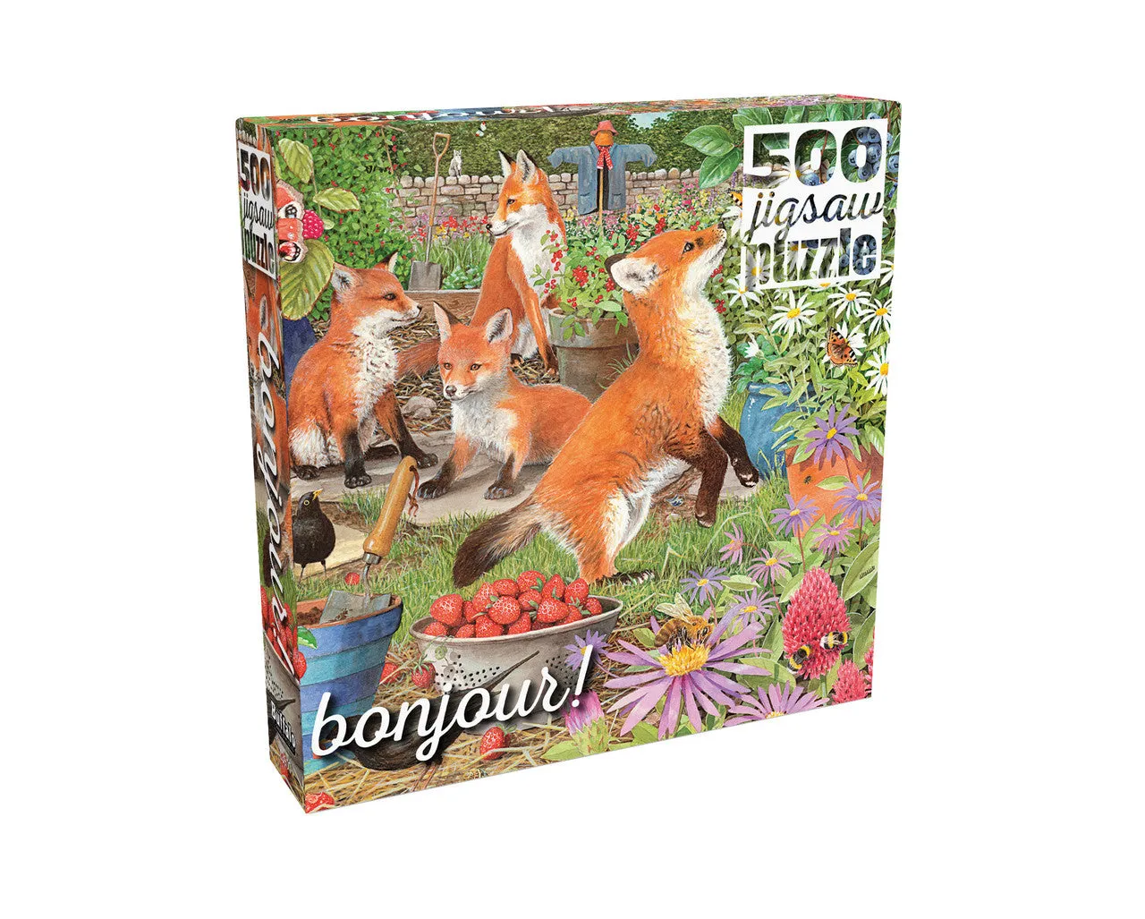 Buffalo Games Bonjour Foxes in the Veggie Patch puslespil 500 brikker ræve