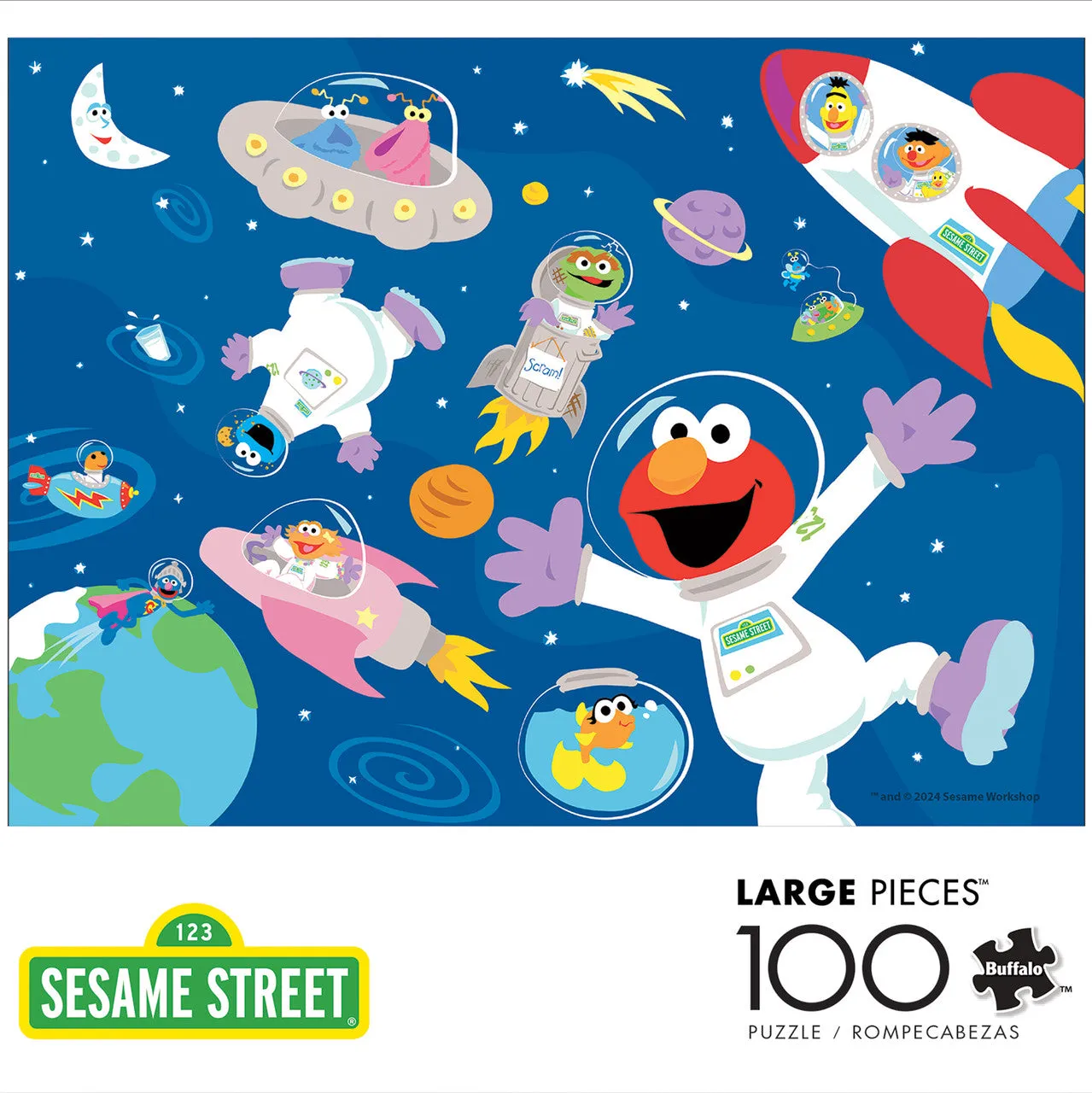 Buffalo Games Sesame Street in Space puslespil 100 store brikker