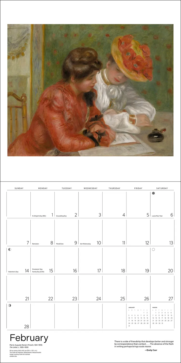Pomegranate The Reading Woman vægkalender 2027 læsning