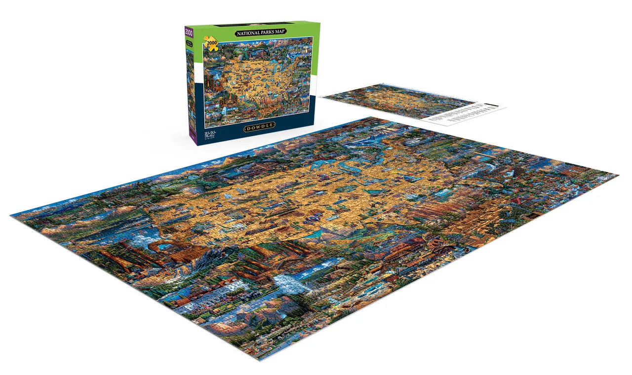 Buffalo Games Eric Dowdle National Parks Map puslespil 2000 brikker kort