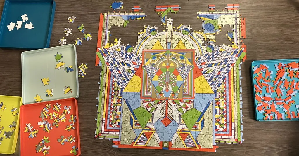 Galison Frank Lloyd Wright Peacock Rug puslespil 500 brikker folie
