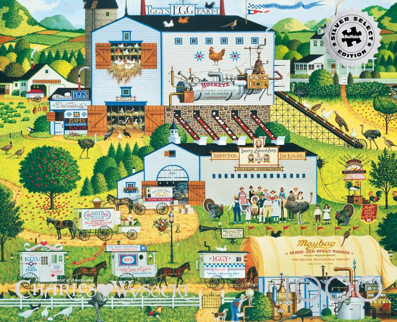 Buffalo Games Charles Wysocki Sunny Side Up puslespil 1000 brikker gård