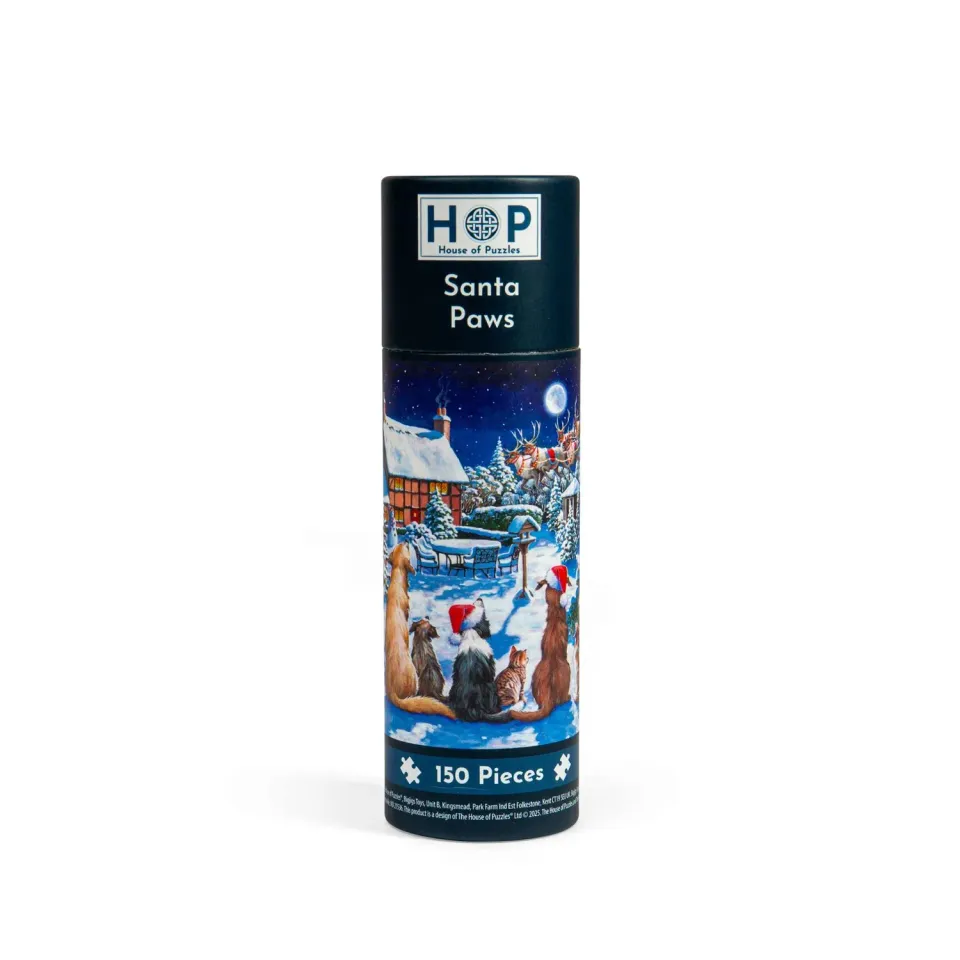 House of Puzzles Santa Paws puslespil 150 brikker tube jul
