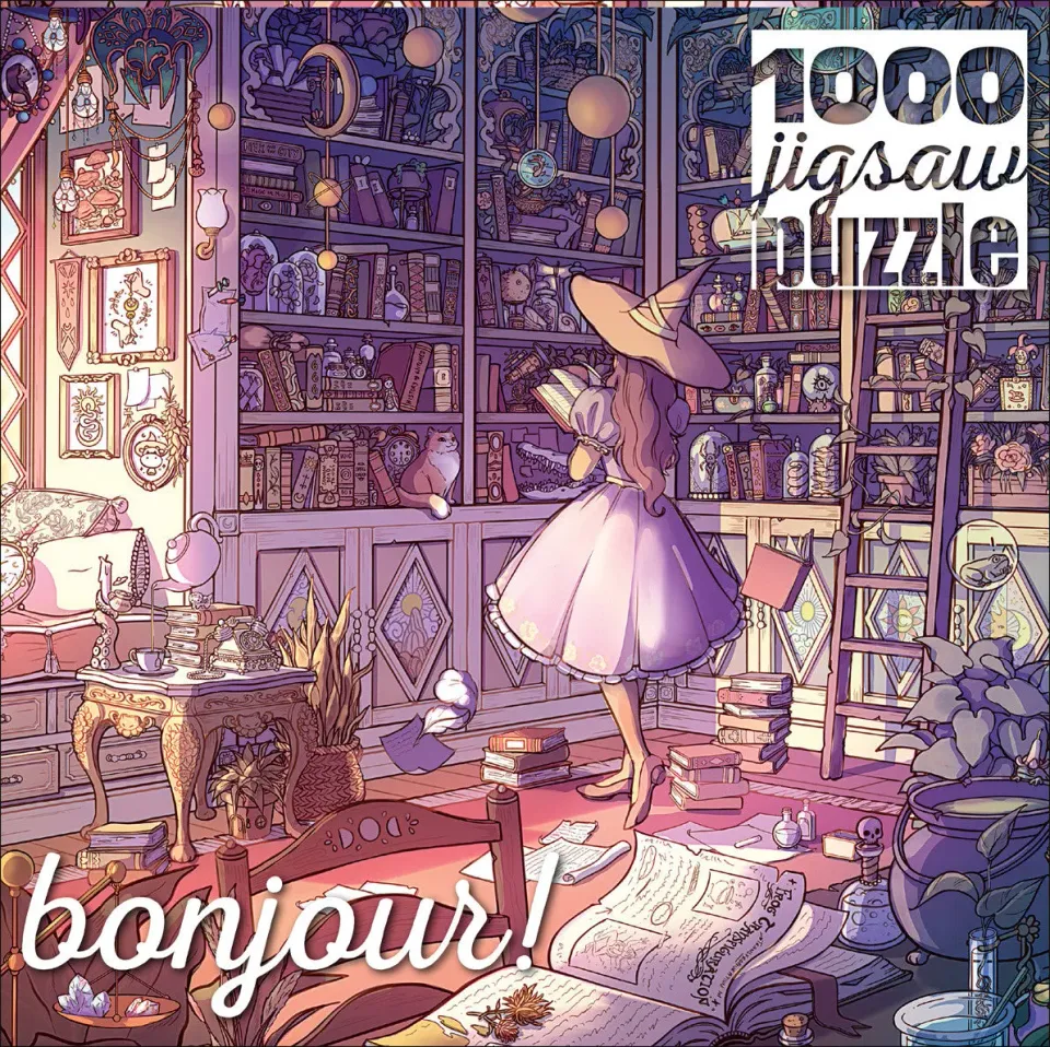 Buffalo Games Bonjour Witch's Library puslespil 1000 brikker heks