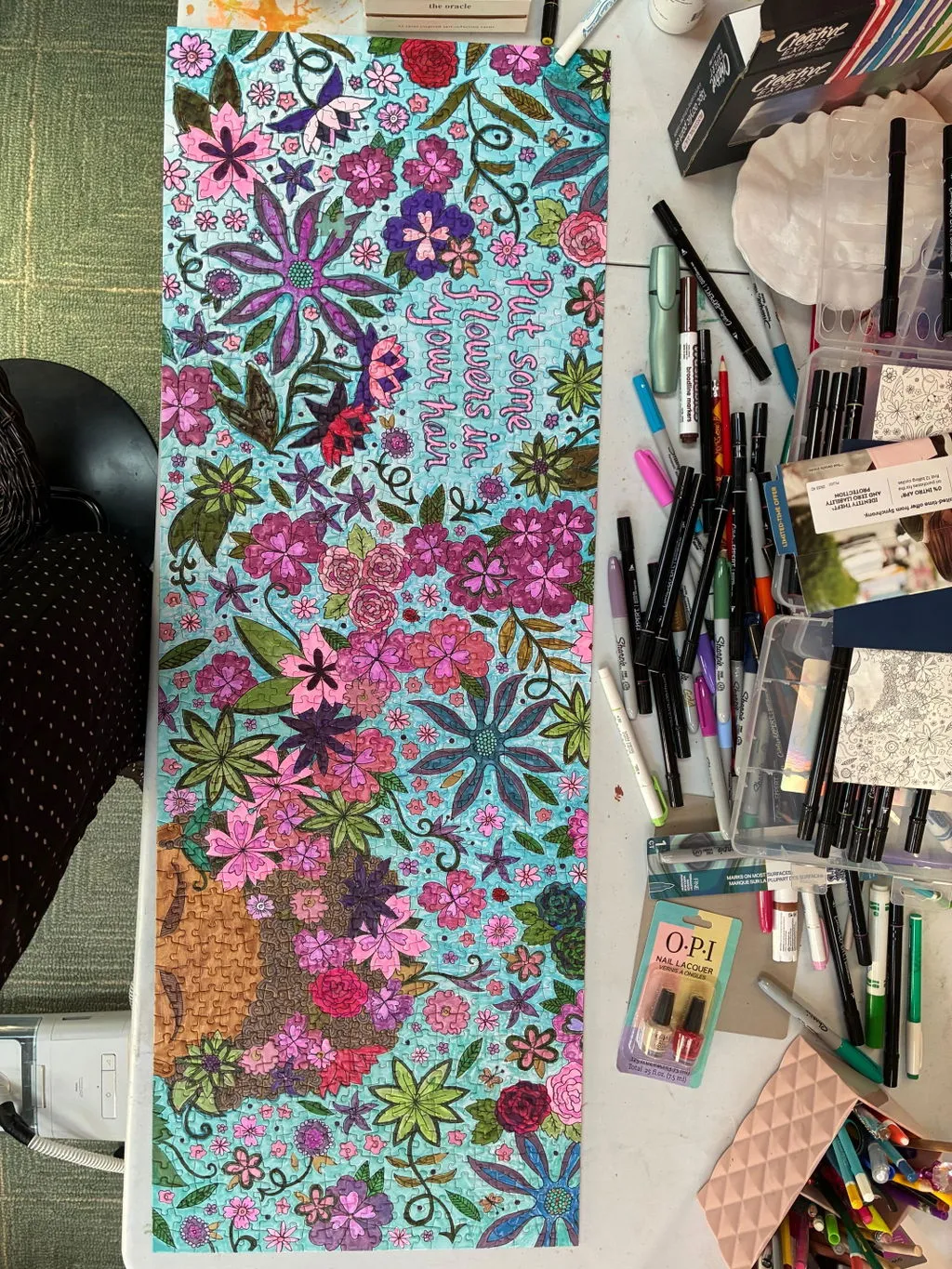 Andrea Pippins Flowers puslespil 1000 brikker malebog panorama