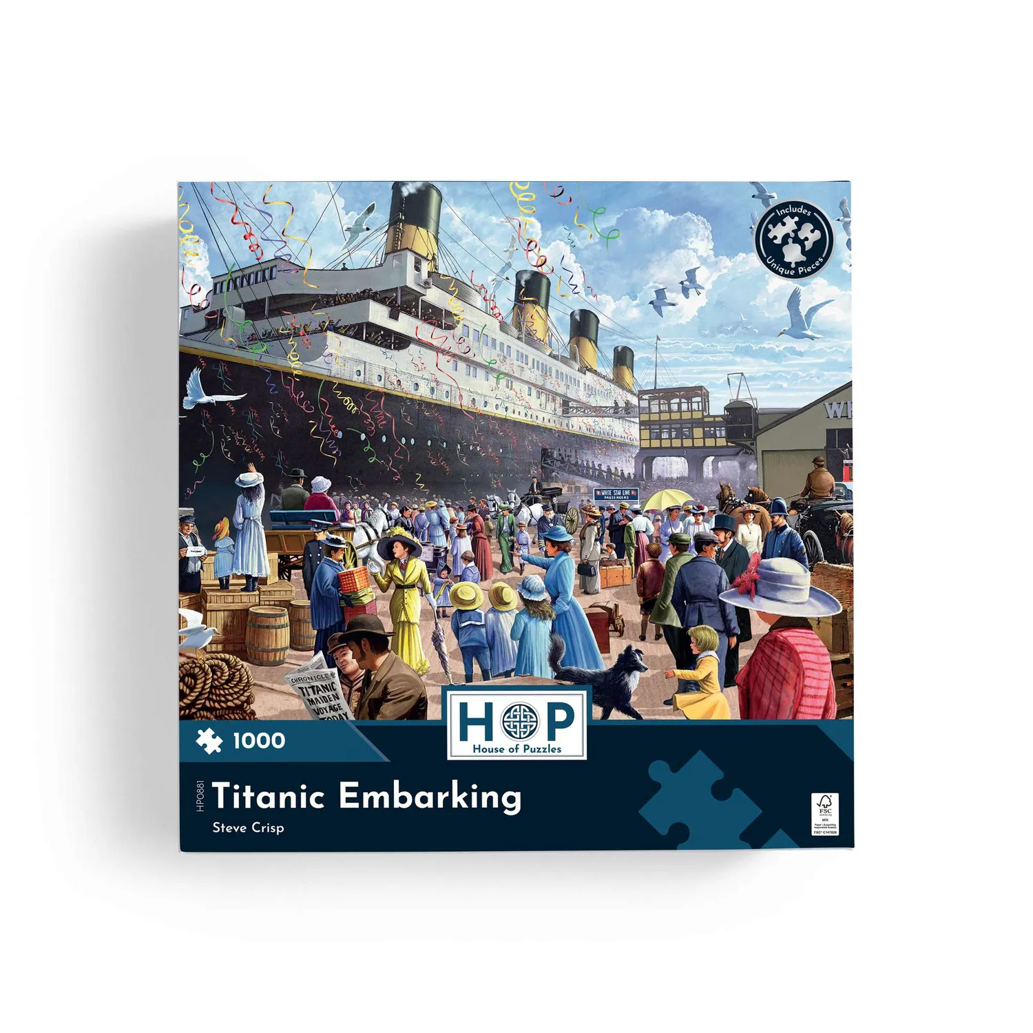 House of Puzzle Titanic Embarking puslespil 1000 skib