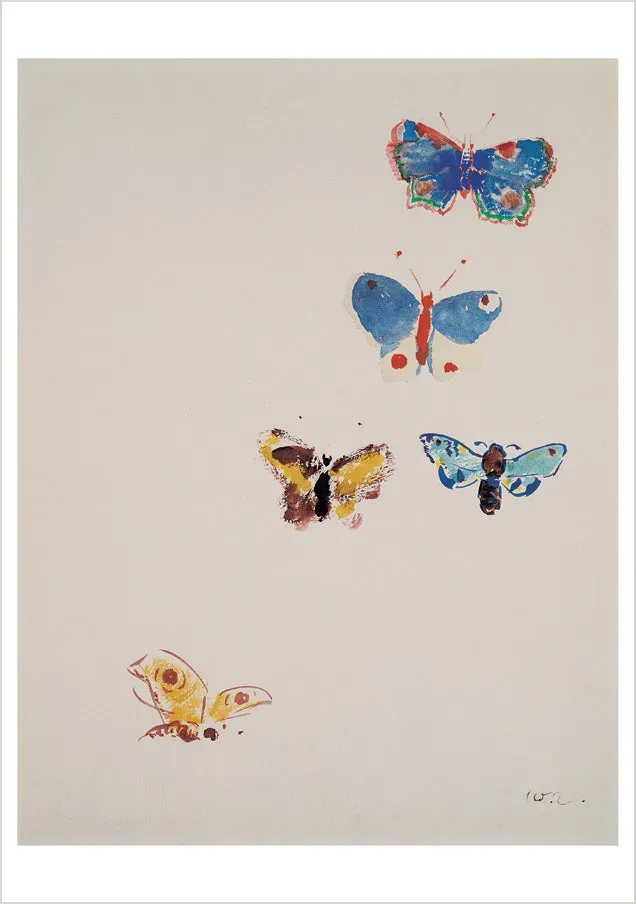 Pomegranate Five Butterflies kort enkelt sommerfugle