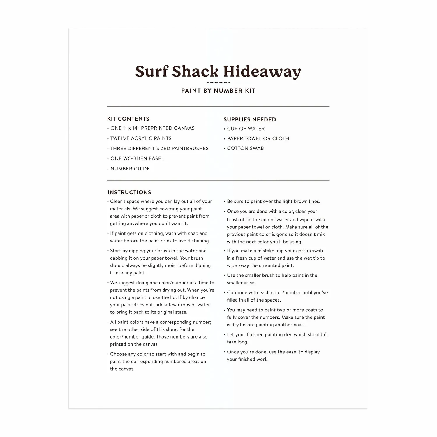 Galison Ceyda Alasar Surf Shack mal efter tal sæt 28x36