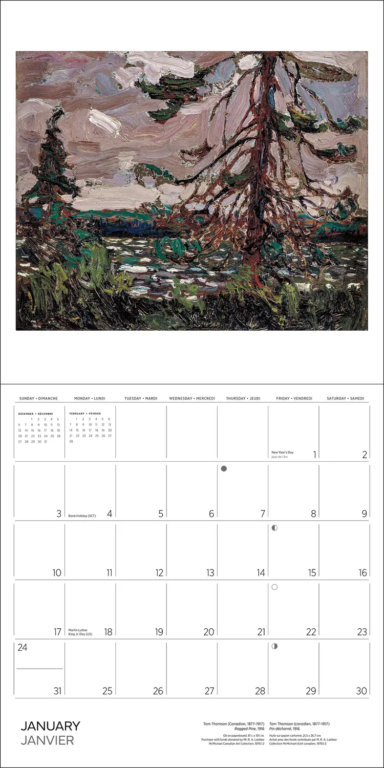Pomegranate Tom Thomson vægkalender 2027 landskab