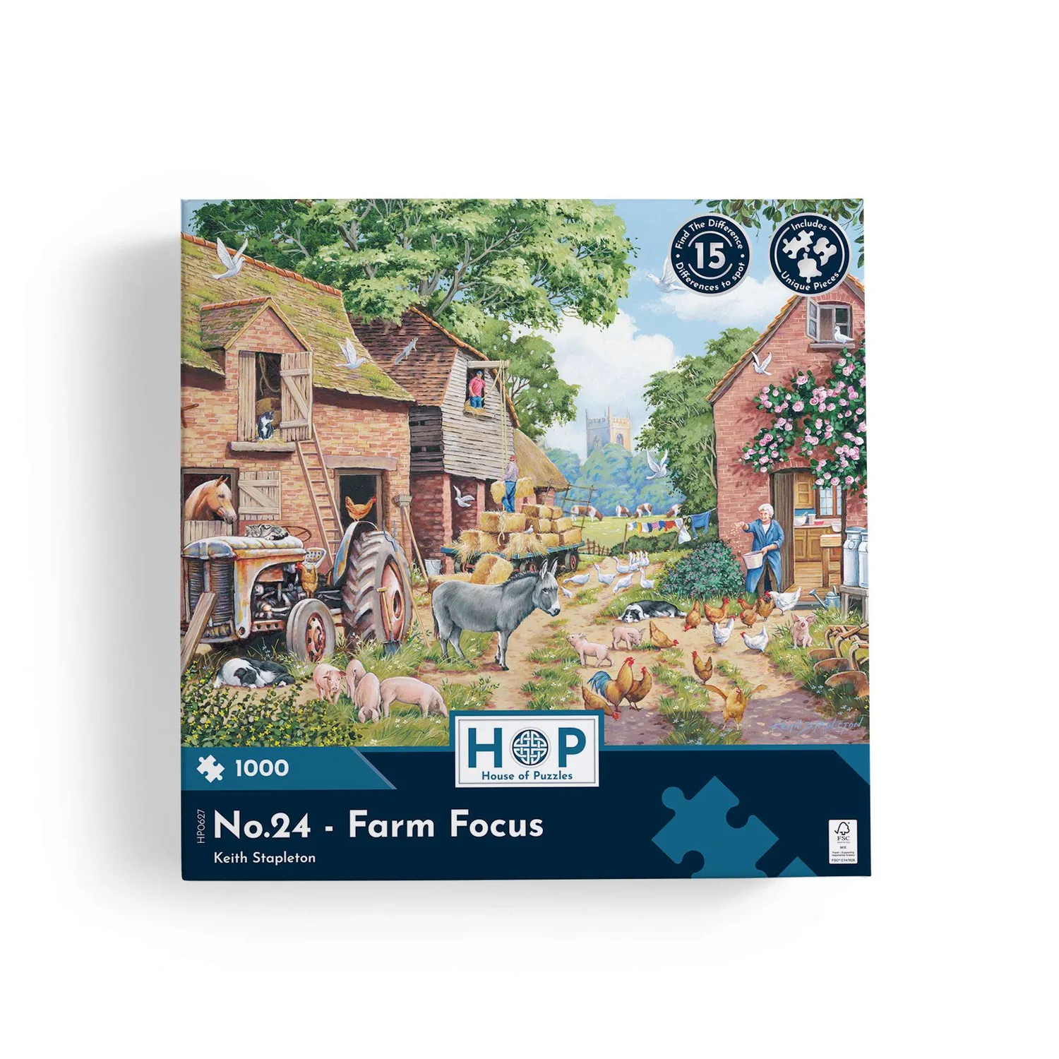 House of Puzzles Find the Difference No.24 Farm Focus puslespil 1000 brikker
