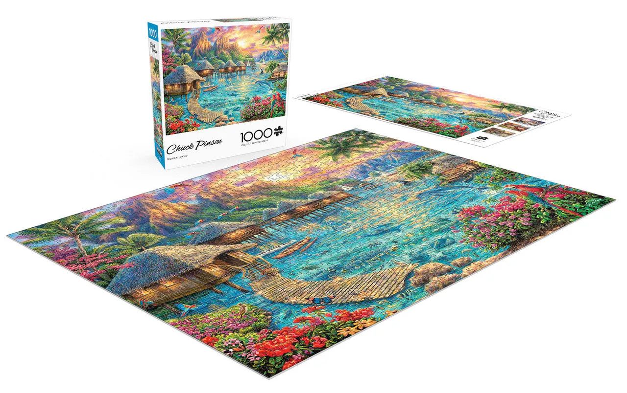 Buffalo Games Escapes Tropical Oasis puslespil 1000 brikker tropisk