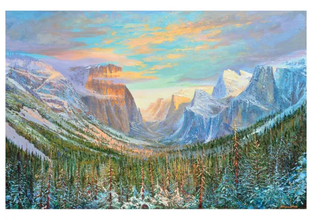 Pomegranate Yosemite Tunnel View in Winter kort enkelt blankt