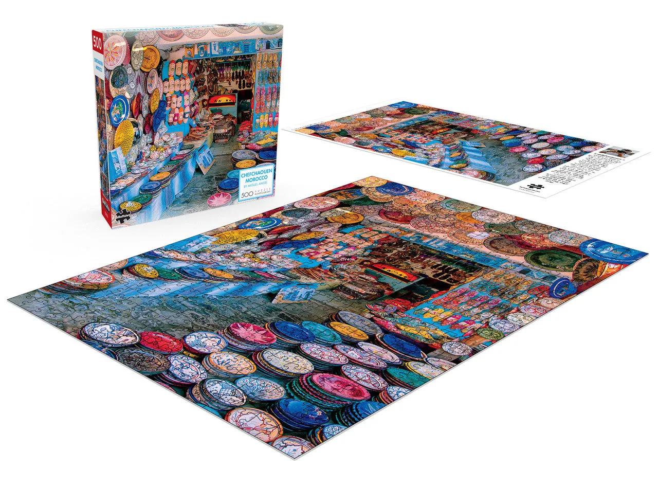 Buffalo Games Miguel Angel Chefchaouen Morocco puslespil 500 brikker farverig