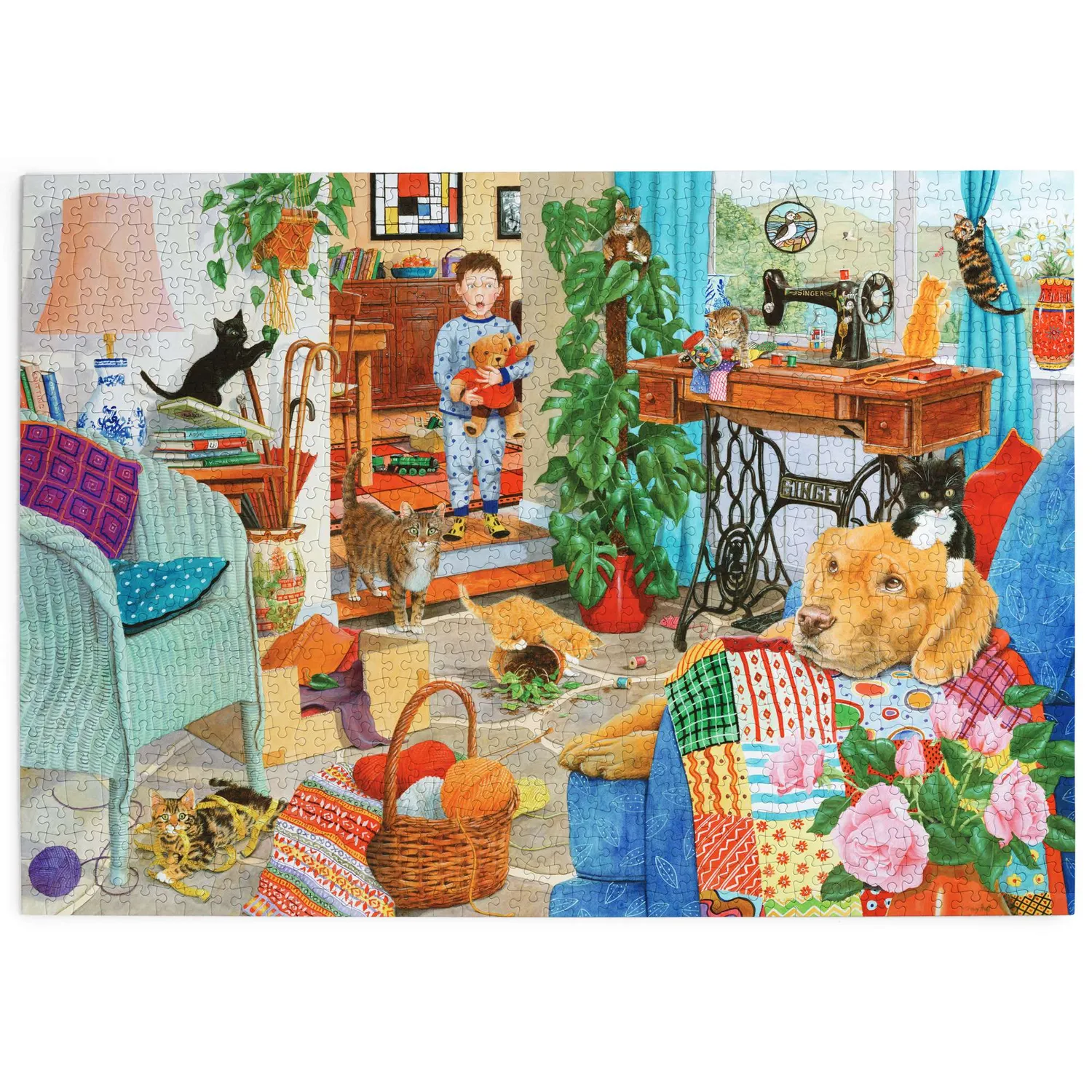 House of Puzzles Kitten Chaos puslespil 1000 brikker killinger