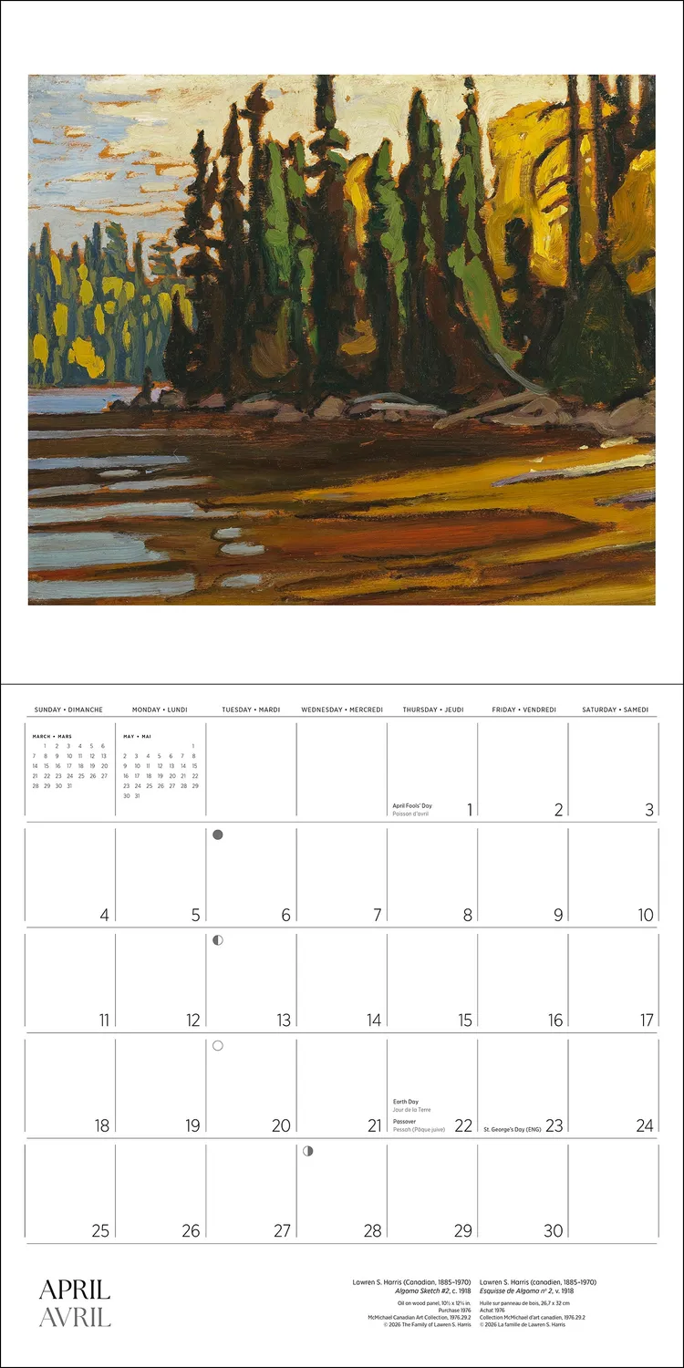 Pomegranate Lawren S. Harris vægkalender 2027 landskab