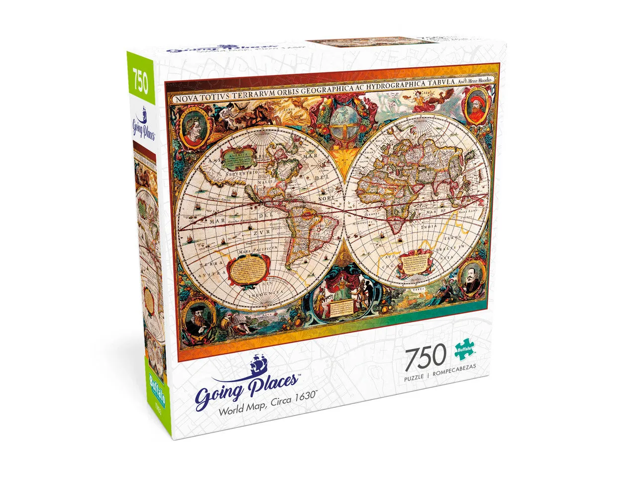 Buffalo Games Going Places World Map puslespil 750 brikker kort