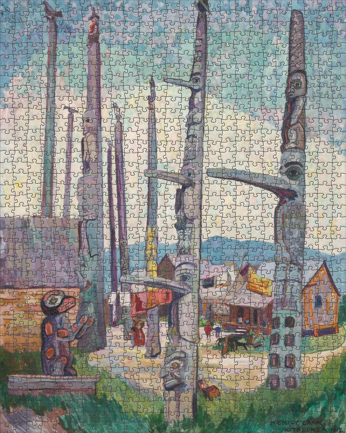 Pomegranate Emily Carr Totem Poles puslespil 1000 brikker kunst