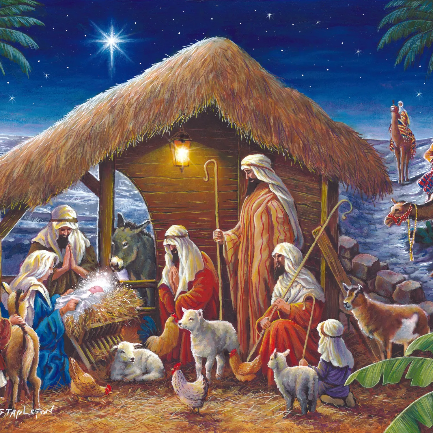 House of Puzzle Away in a Manger puslespil 1000 brikker jul