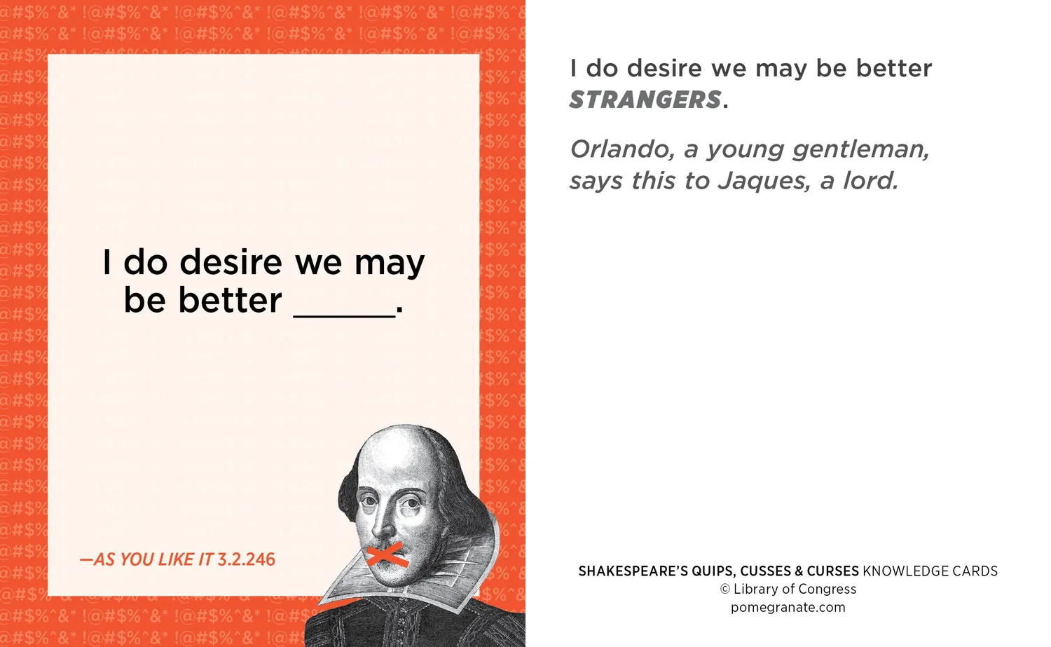 Pomegranate Shakespeares Quips knowledge cards 48 kort