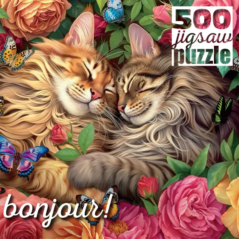 Buffalo Games Bonjour Cats in Love puslespil 500 brikker