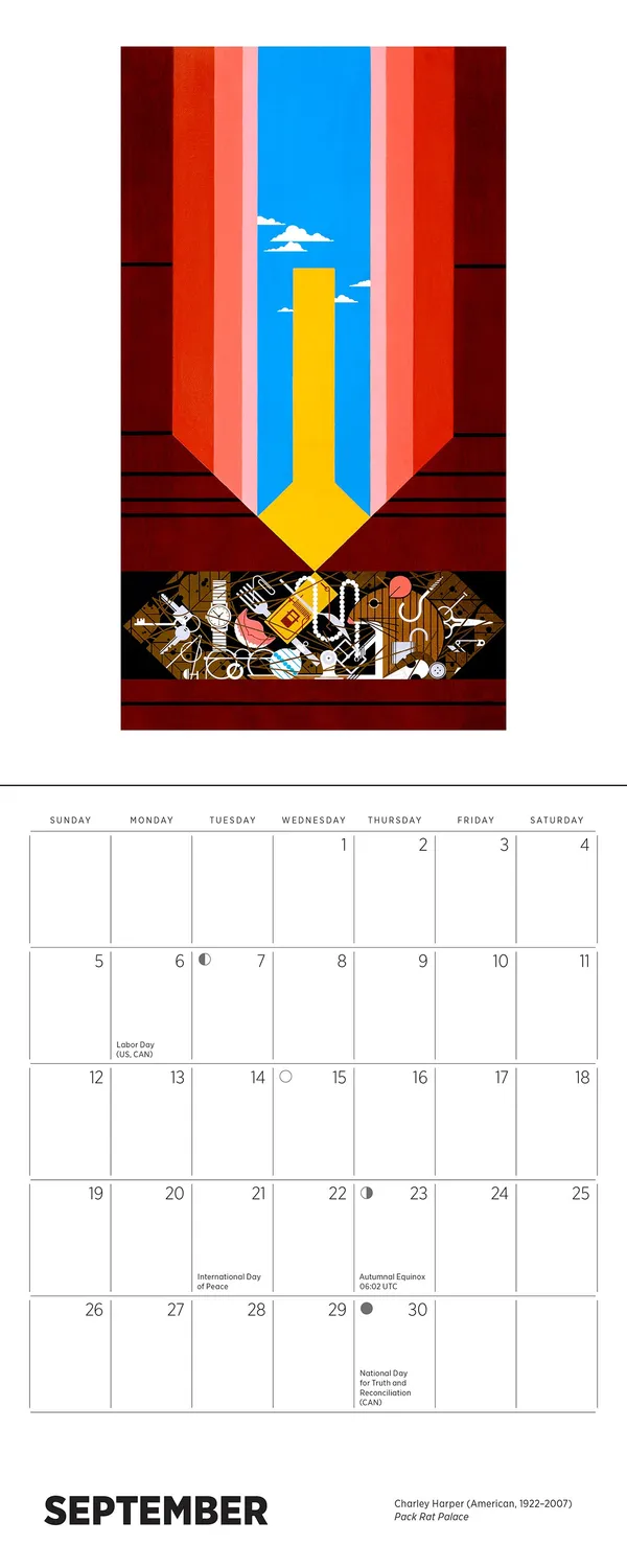 Pomegranate Charley Harper 2027 minivægkalender fugle 12 mdr