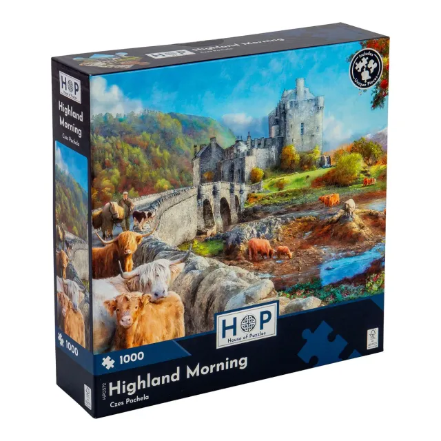 House of Puzzle Highland Morning puslespil 1000 brikker Skotland