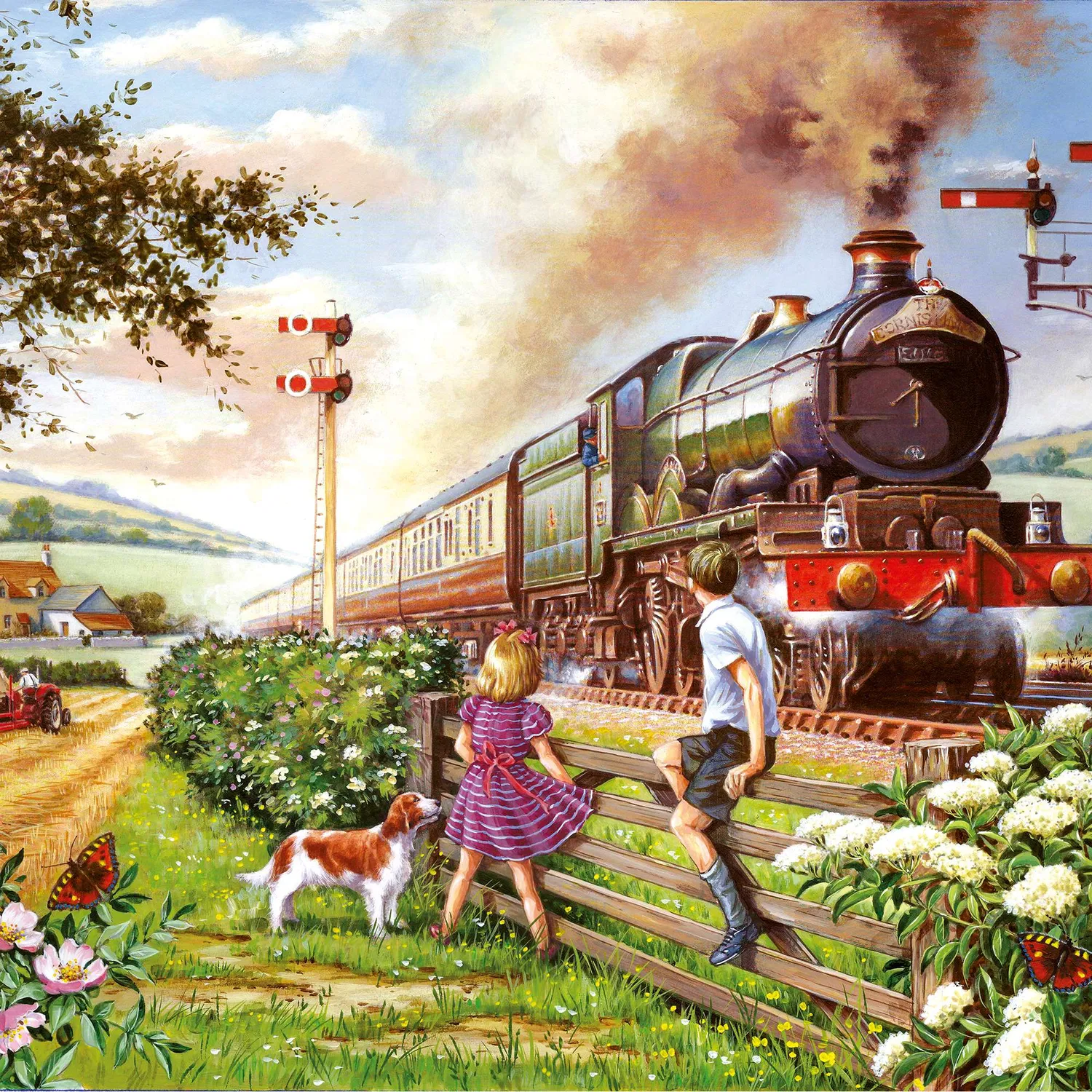 House of Puzzles Railway Children minipuslespil 150 brikker tube tog