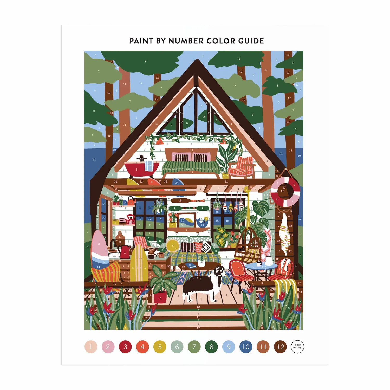 Galison Ceyda Alasar Surf Shack mal efter tal sæt 28x36