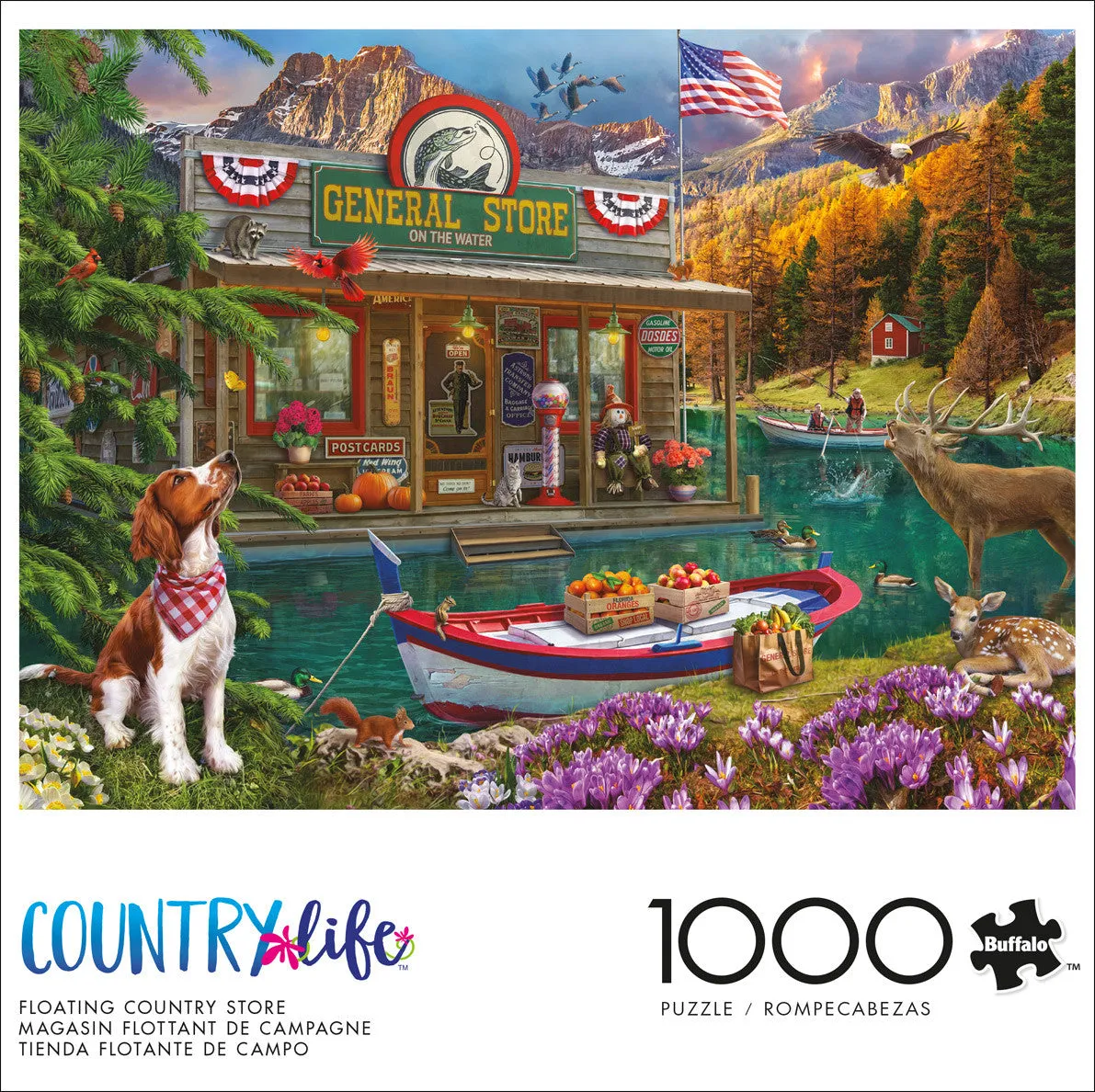 Buffalo Games Country Life Floating Store puslespil 1000 sømotiv