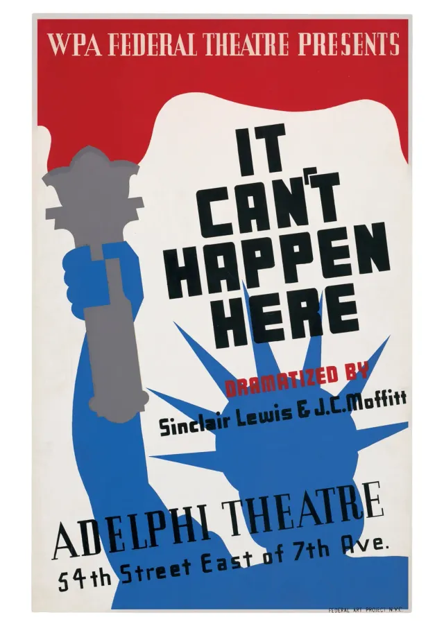 Pomegranate It Can’t Happen Here postkort historisk plakat