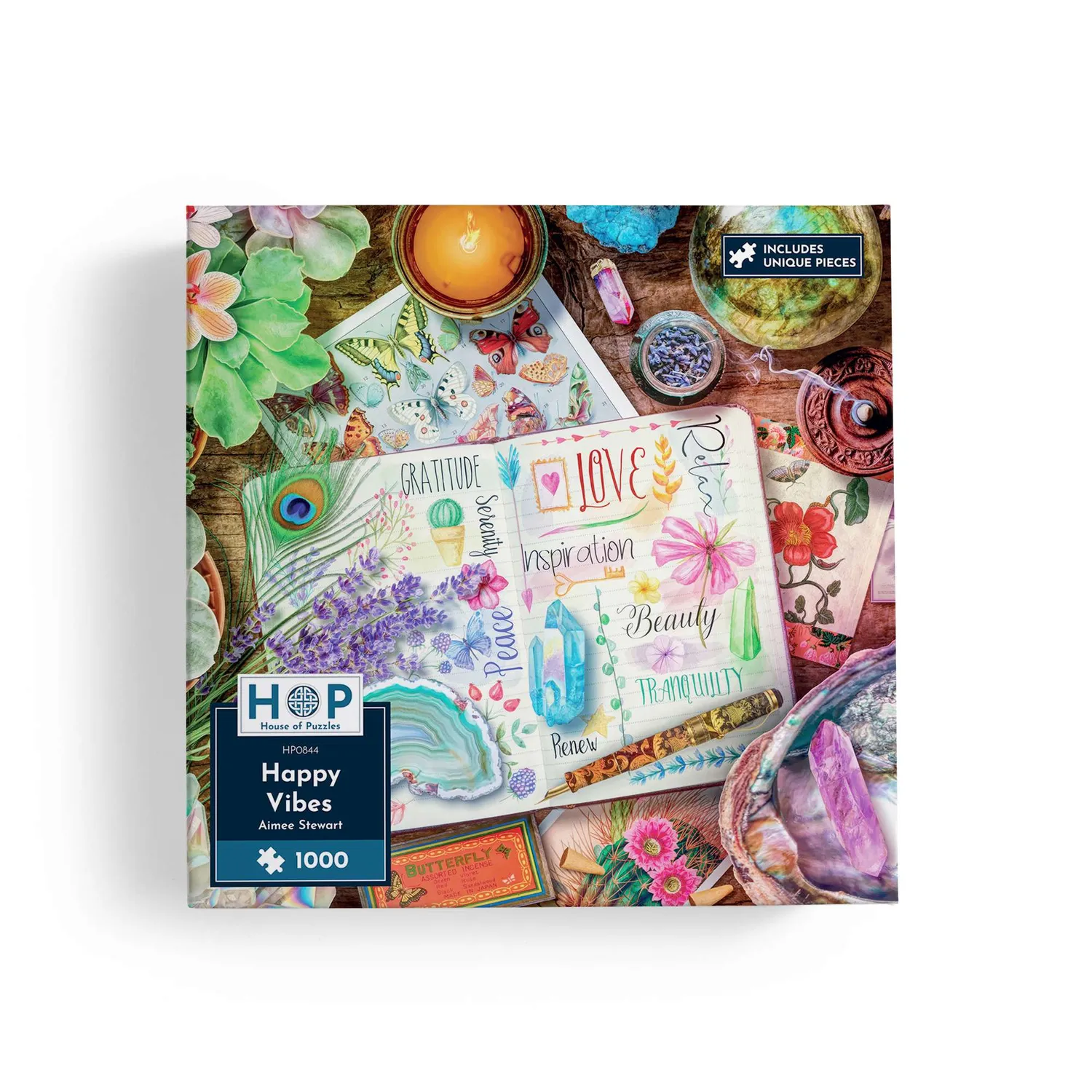 House of Puzzle Happy Vibes puslespil 1000 brikker krystaller