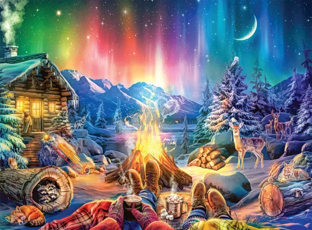 Buffalo Games Winter's Night Bonfire puslespil 1000 brikker