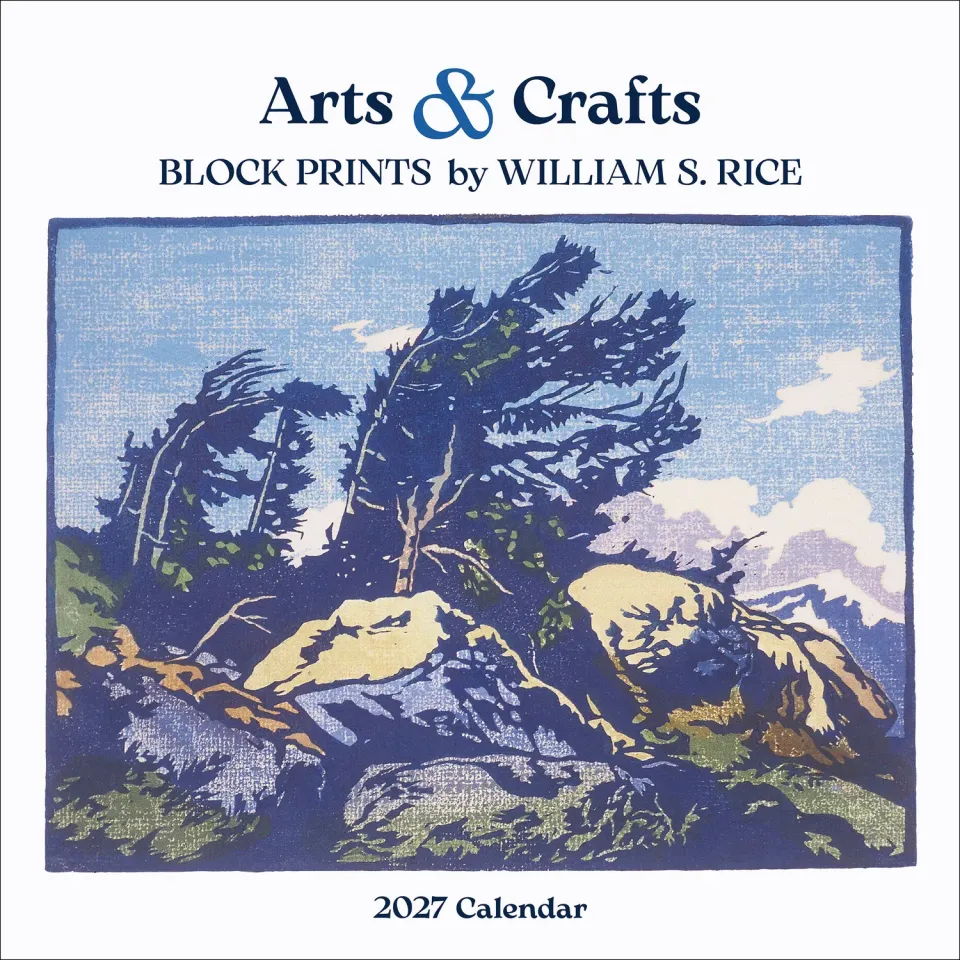 Pomegranate William S. Rice vægkalender 2027 bloktryk