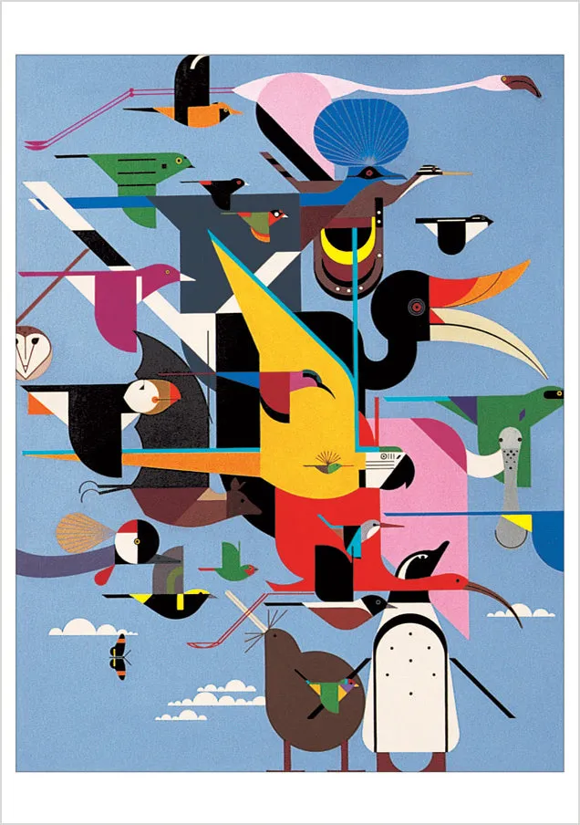 Pomegranate Charley Harper Wings kortmappe 10 kort fugle