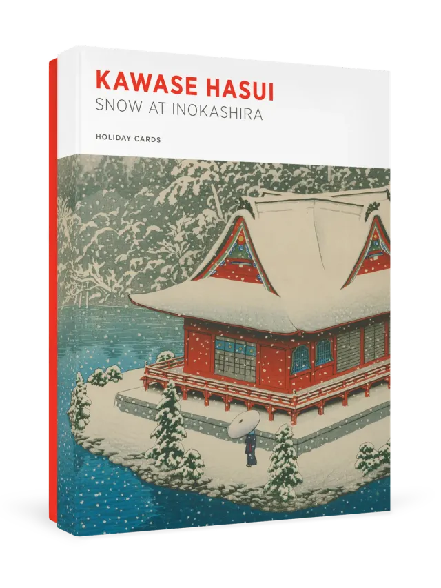 Pomegranate Kawase Hasui Snow at Inokashira julekort