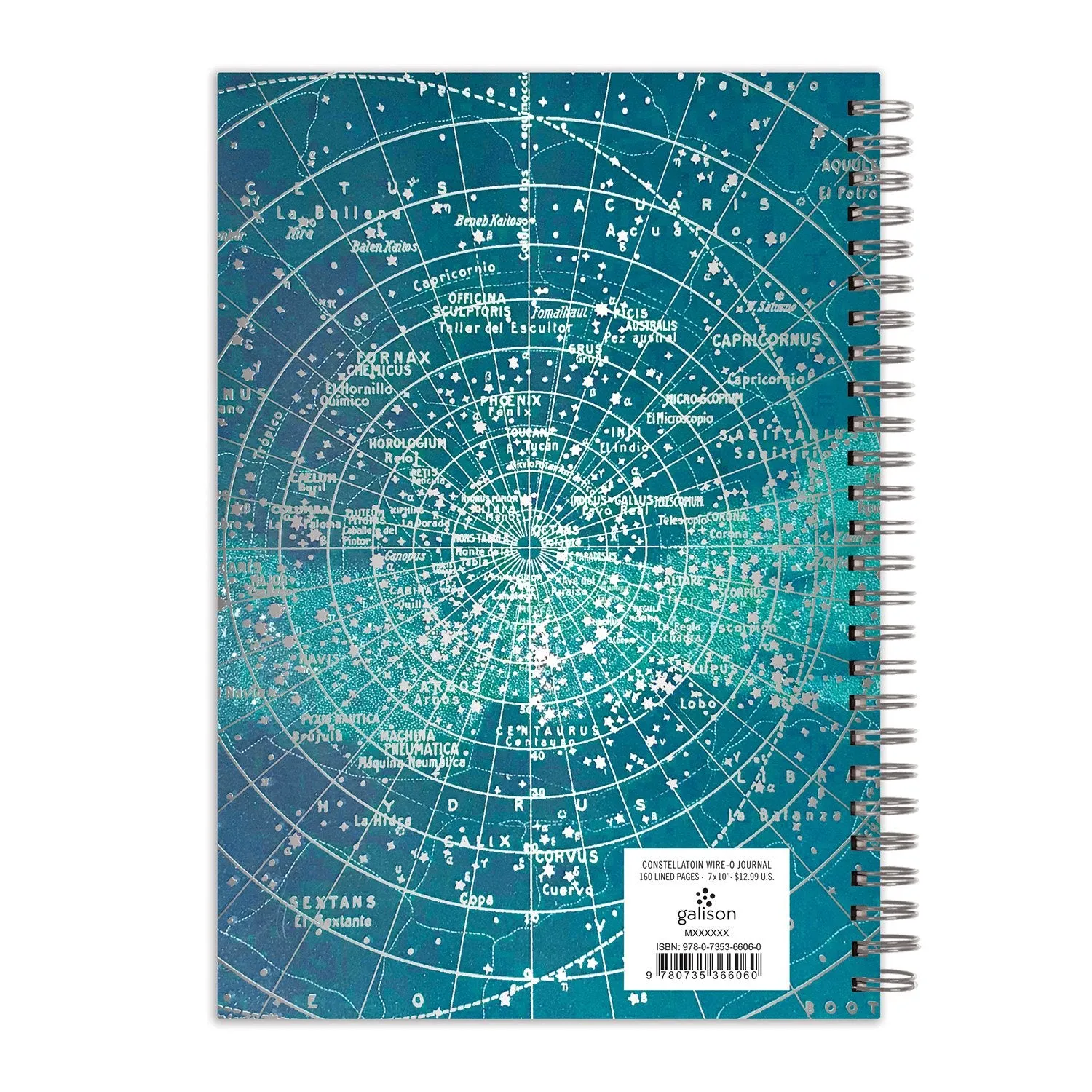 Galison Constellation notesbog spiralryg linjeret B5 stjerner