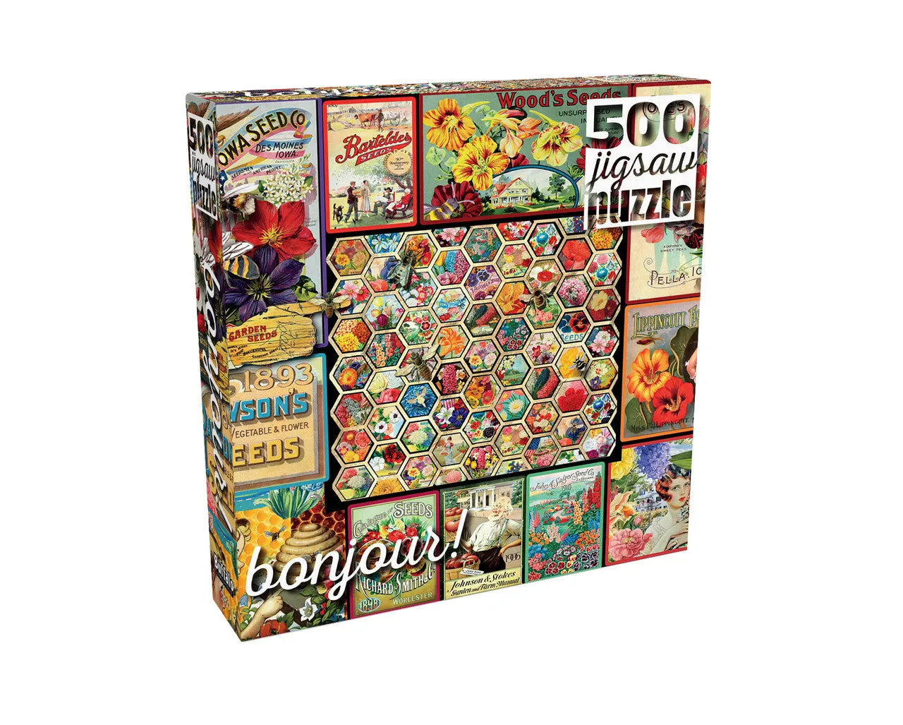 Buffalo Games Bonjour Vintage Ephemera puslespil 500 brikker vintage