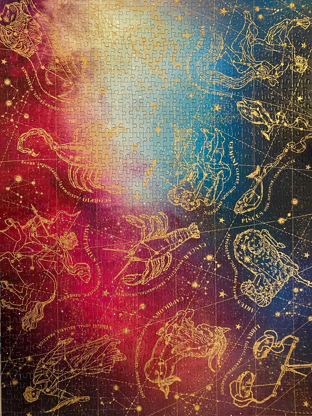 Galison Cosmos Astrology foliepuslespil 1000 brikker guld
