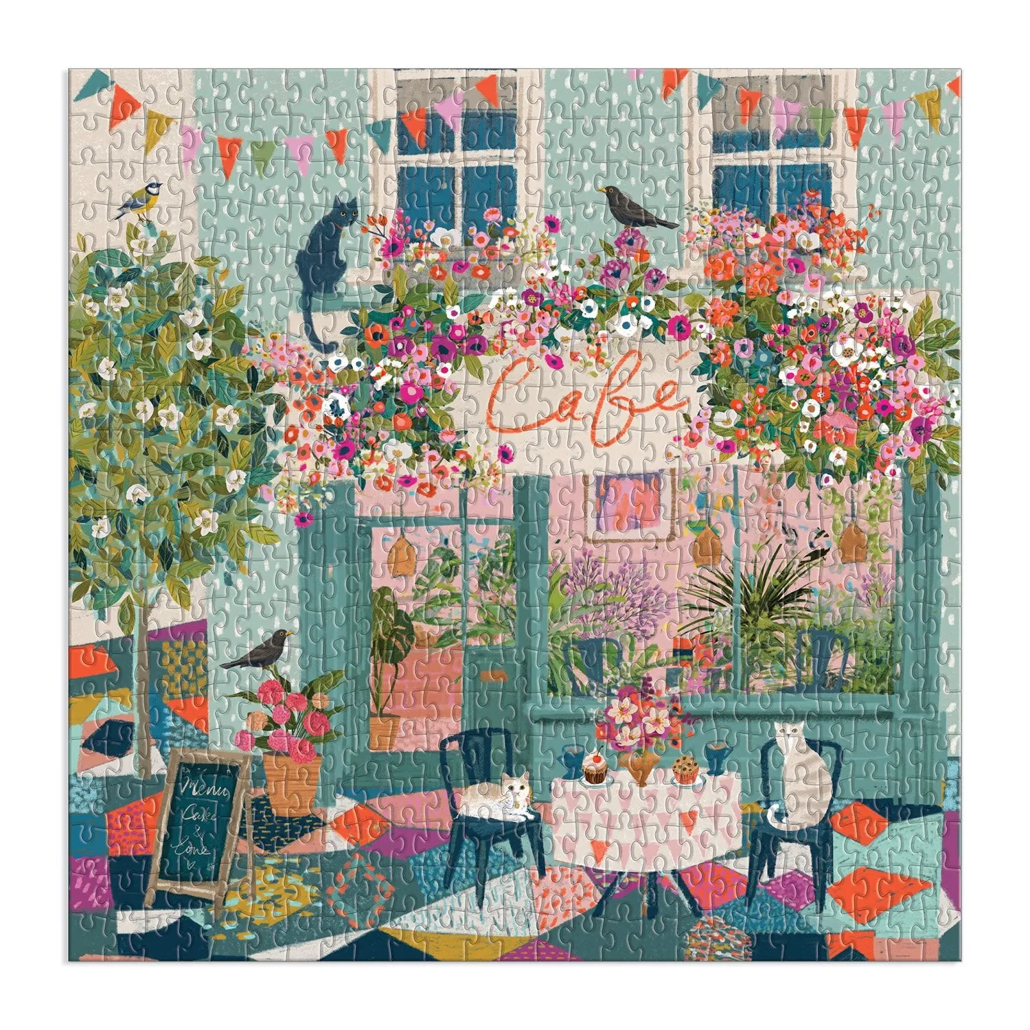 Galison Afternoon Tea 500 puslespil café med katte