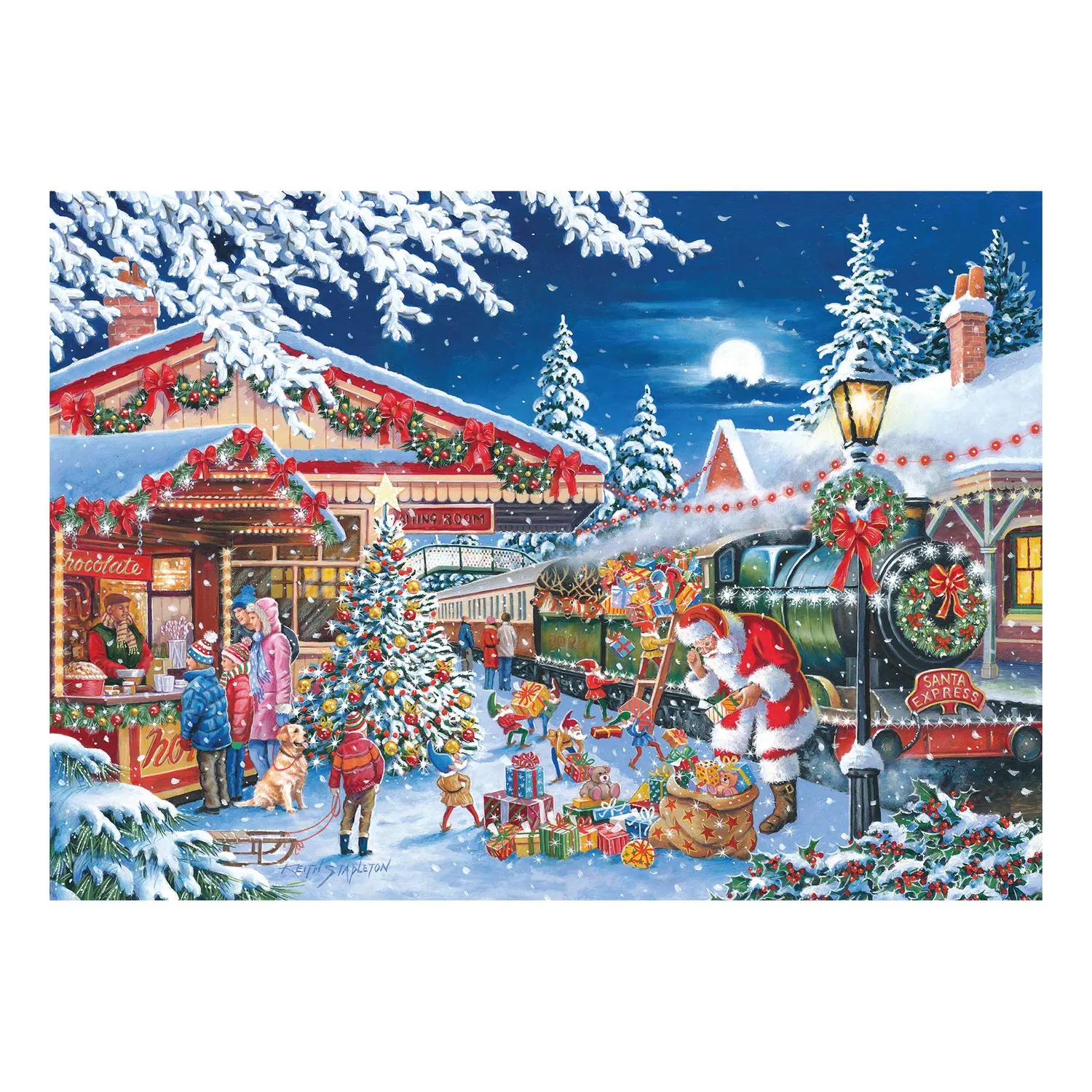 House of Puzzle Santa's Express puslespil 150 brikker tube jul