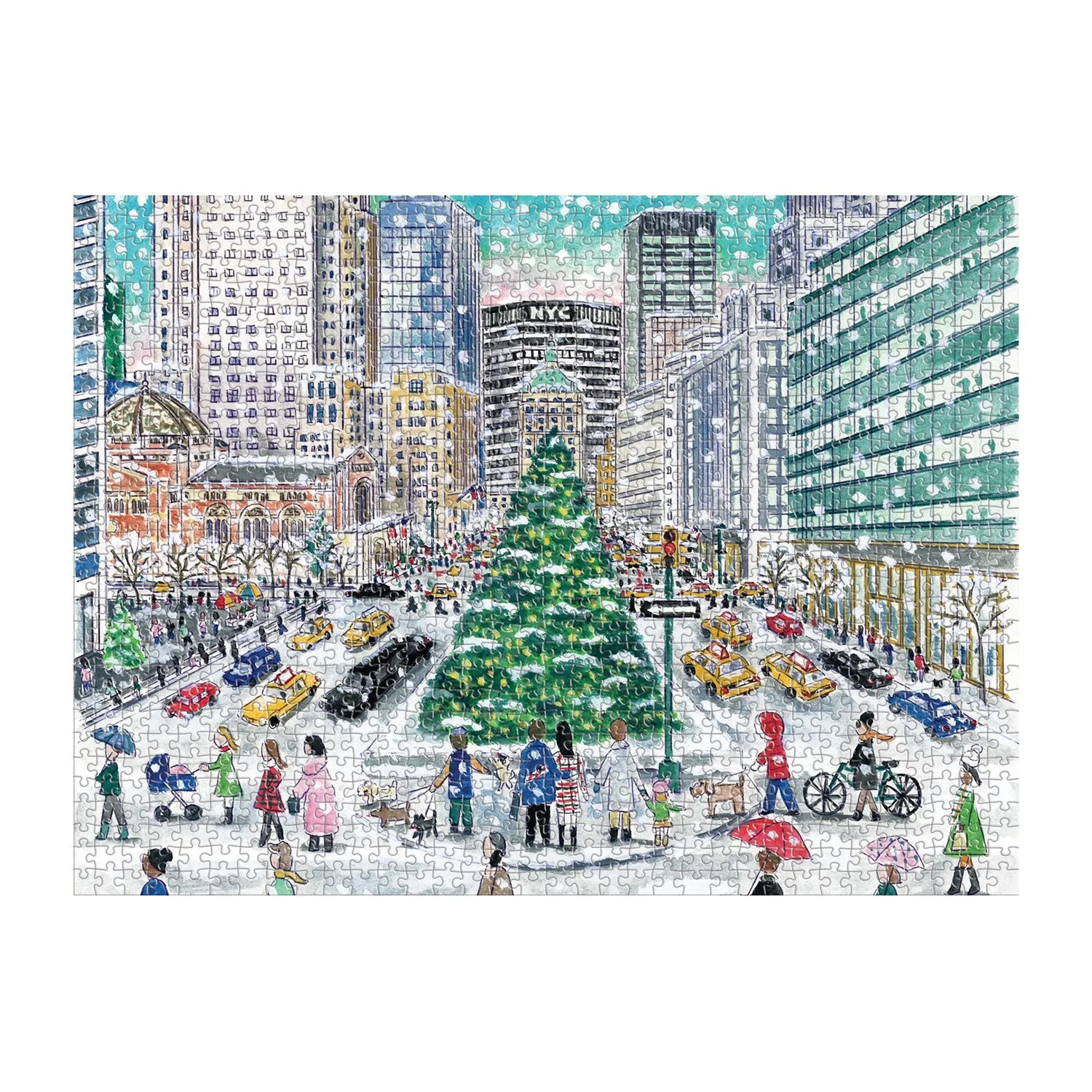 Galison Michael Storrings Snowfall Park Avenue puslespil 1000 brikker