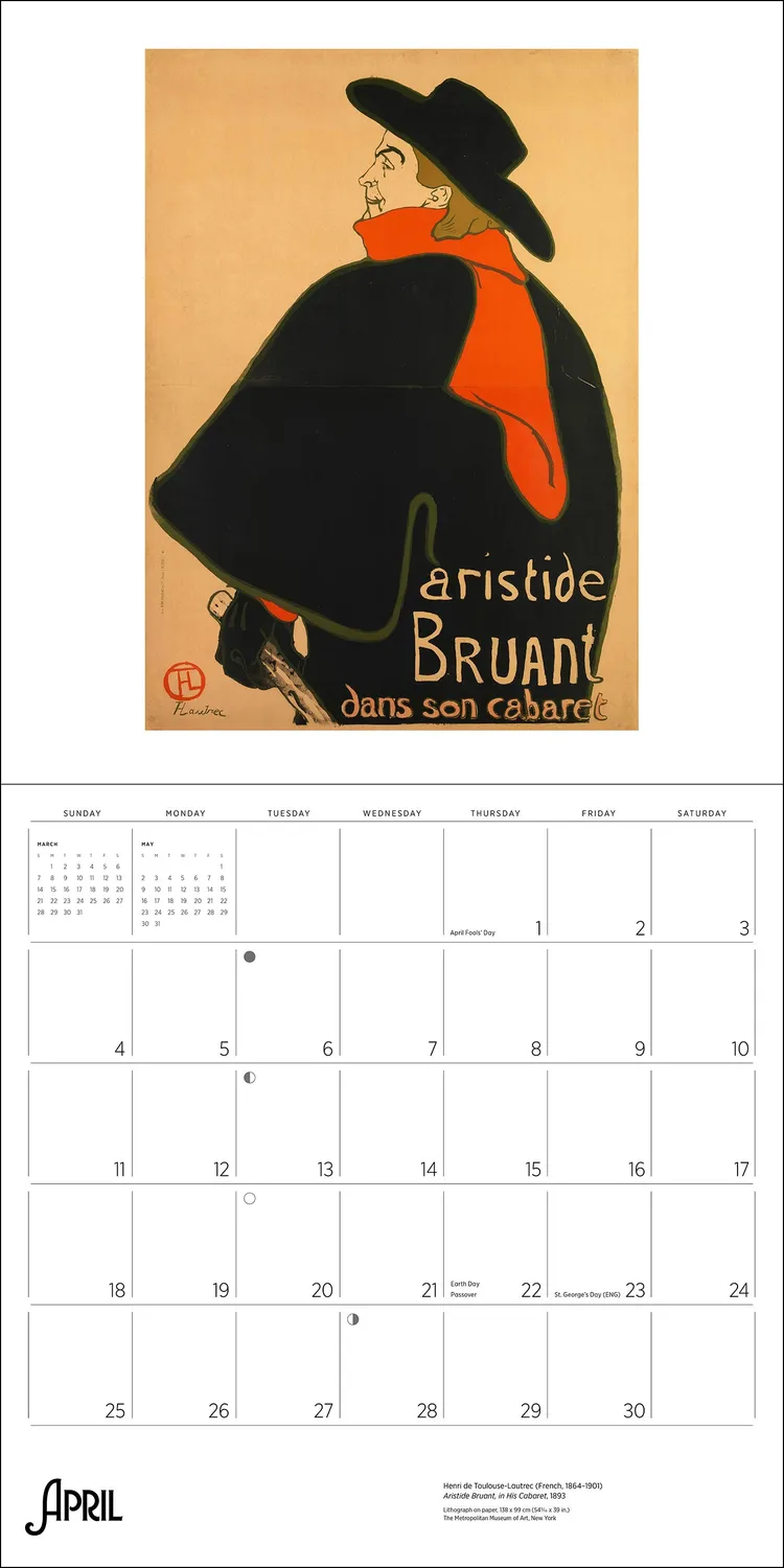 Pomegranate Henri de Toulouse-Lautrec 2027 vægkalender kunst