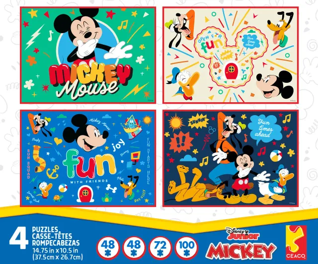 Buffalo Games Disney Mickey Mouse puslespil 4-pak 48-100 brikker børn
