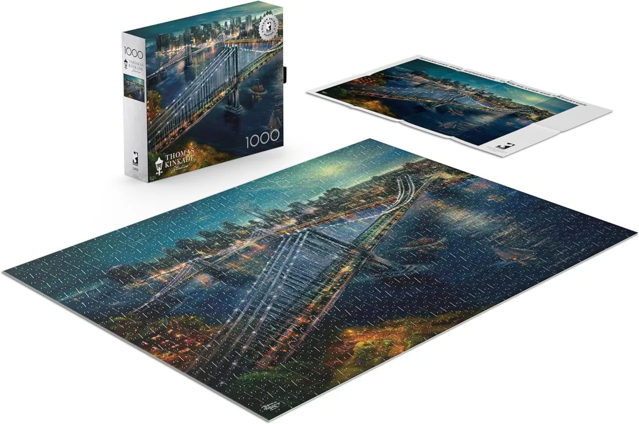 Buffalo Games Silver Select Moonlight Over Manhattan puslespil 1000 brikker natmotiv