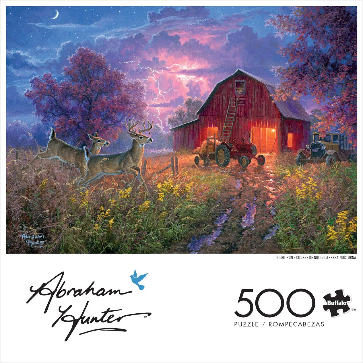 Buffalo Games Night Run puslespil 500 brikker hjorte