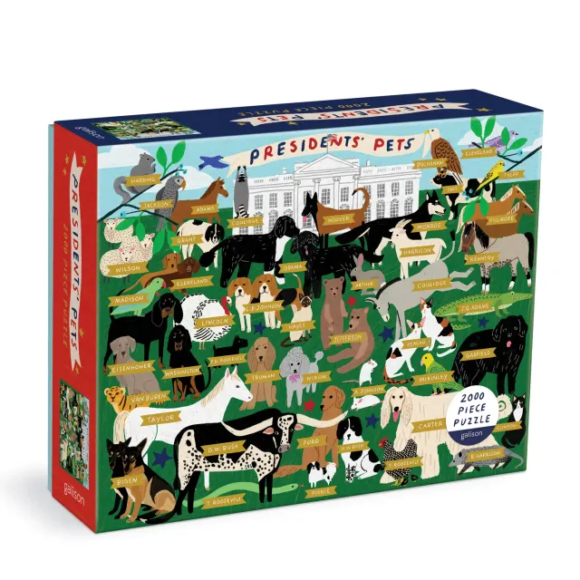 Galison Presidents Pets puslespil 2000 brikker hunde