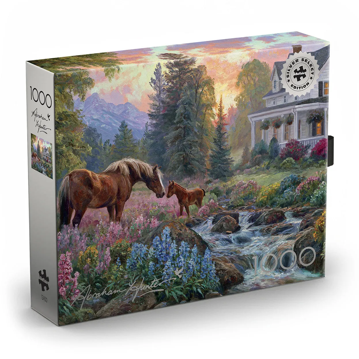 Buffalo Games Silver Select Floral Pasture puslespil 1000 brikker solnedgang